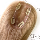 Blonde Human Hair Toppers 3"*5" Female Hair Pieces